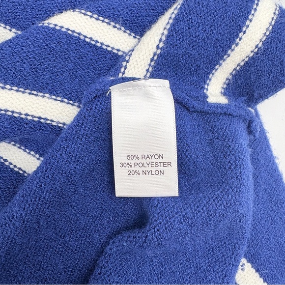 Kerri Rosenthal XO Women's V-Neck Heart Sweater in Blue and White Stripes- NWT - Picture 8 of 8
